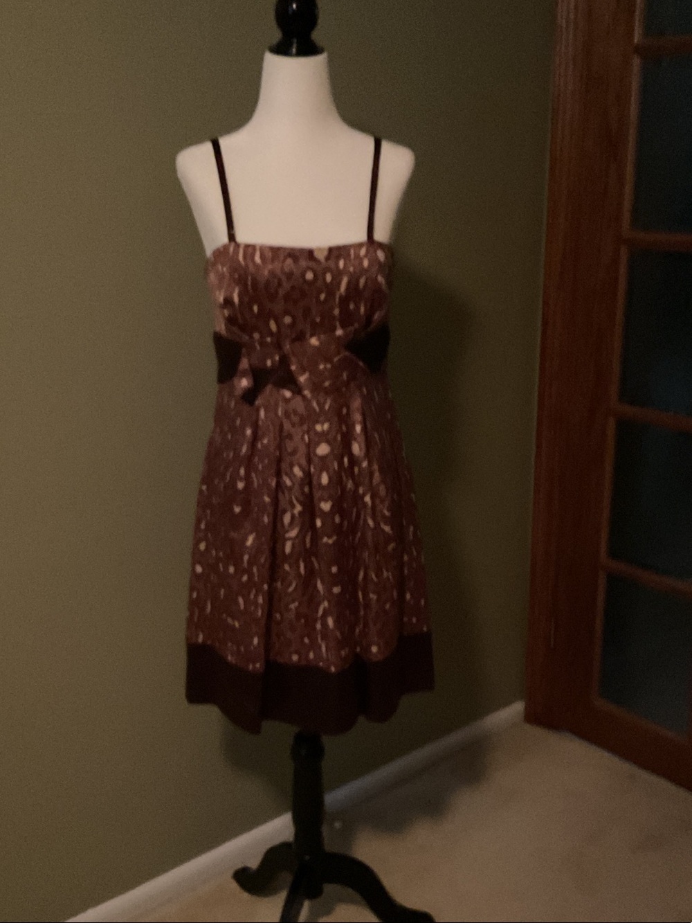 BCBG Max Azria Abstract Print Empire Waist Dress Size 0 XS